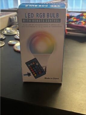 Color changing LED remote control lightbulb unopened